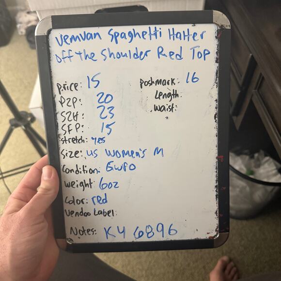 Vemvan Spaghetti Halter Off The Shoulder Red Lightweight Top US Womens M - Picture 9 of 9